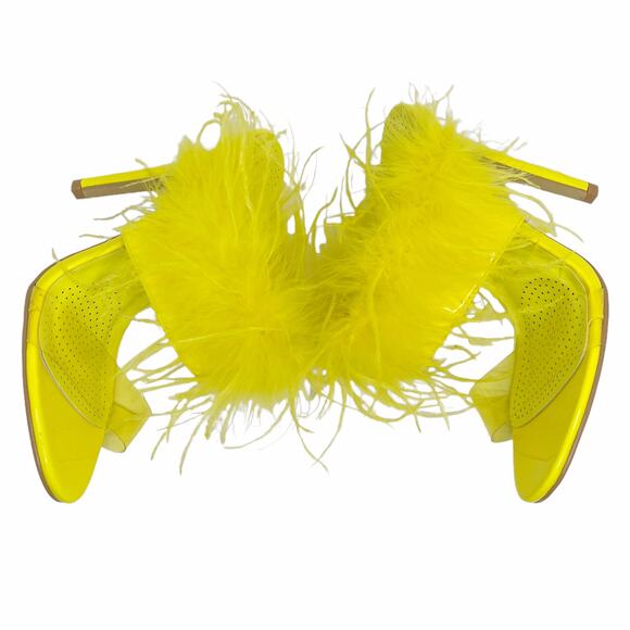 Azalea Wang Stiletto Sandals Neon Yellow Sandals Size 6 - Picture 6 of 9